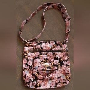 Small/med suedish/velvet floral print shoulder purse brand new never worn